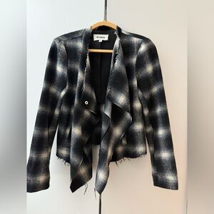 BB Dakota Plaid Black and White Blazer